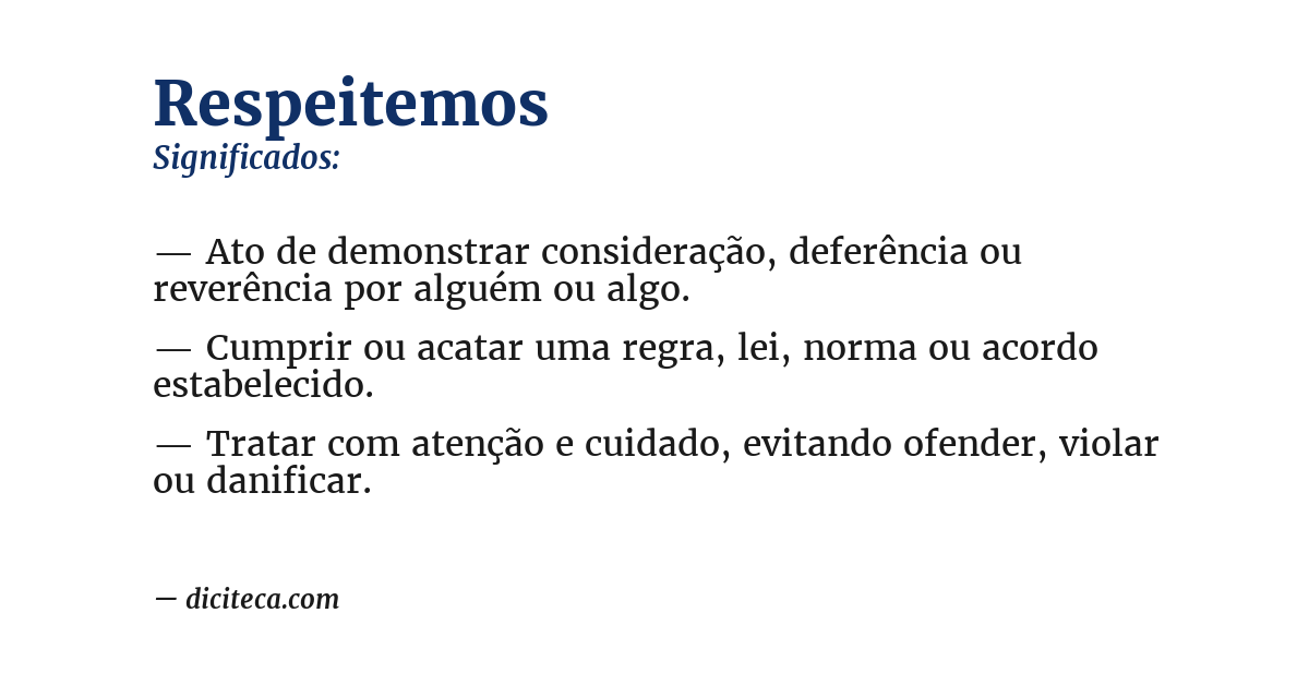 Significado de respeitemos