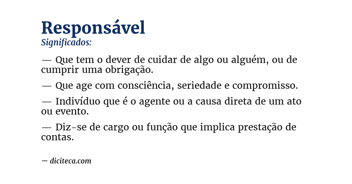 Significado de responsável