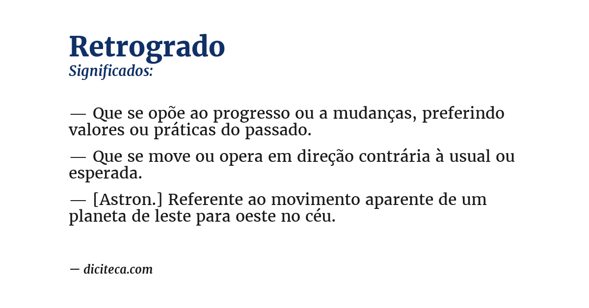 Significado de retrogrado