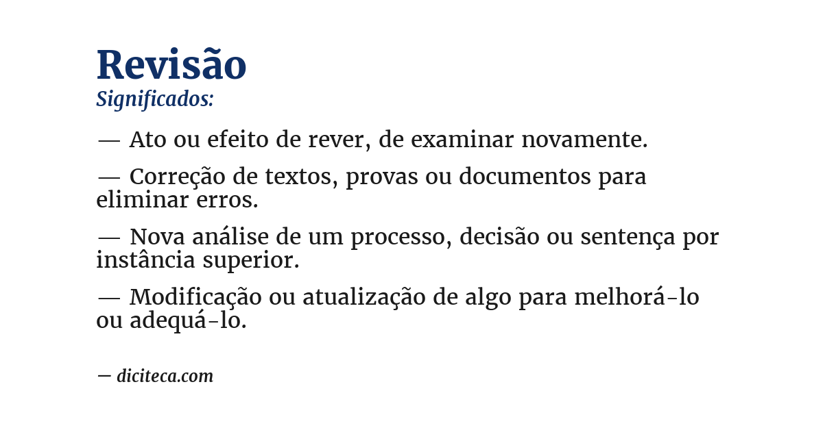 Significado de revisão