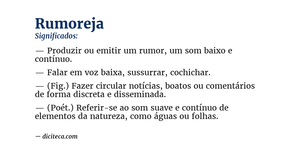 Significado de rumoreja