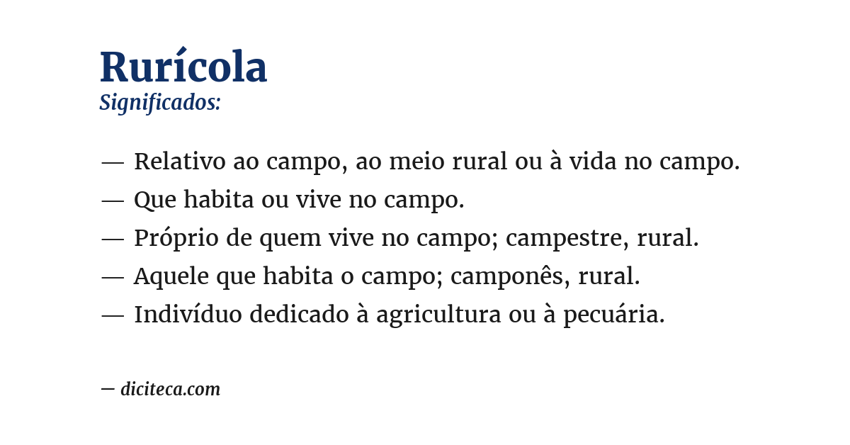 Significado de rurícola