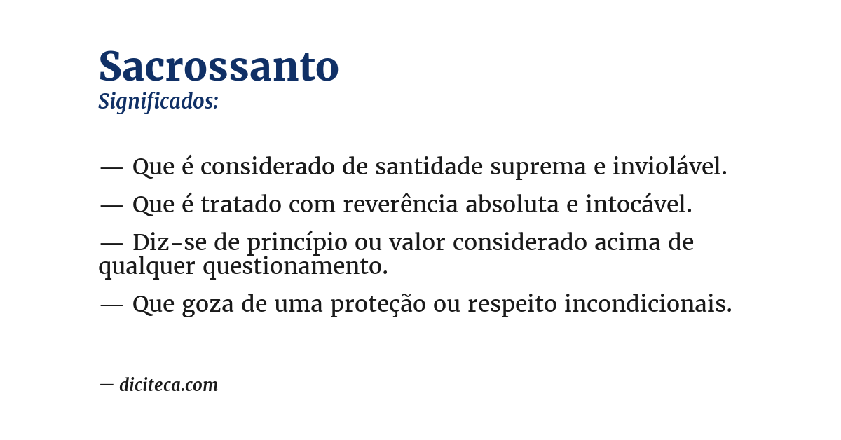 Significado de sacrossanto
