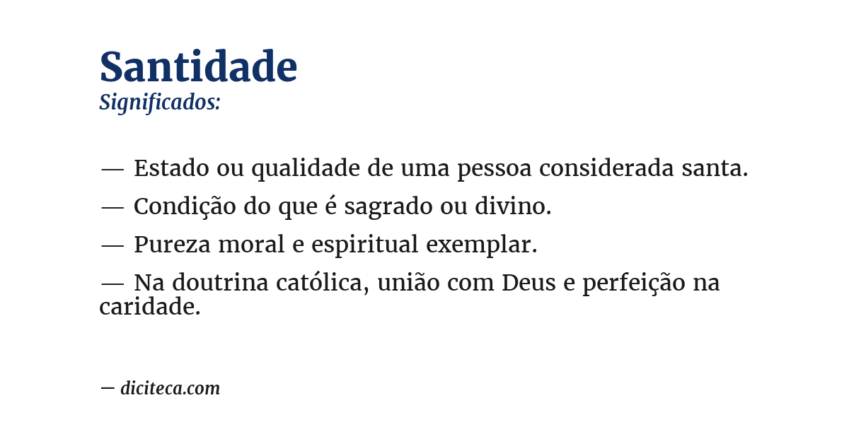 Significado de santidade
