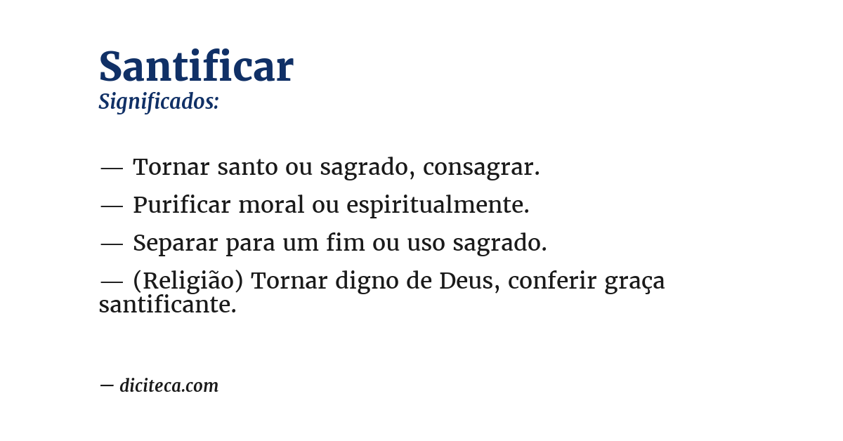 Significado de santificar