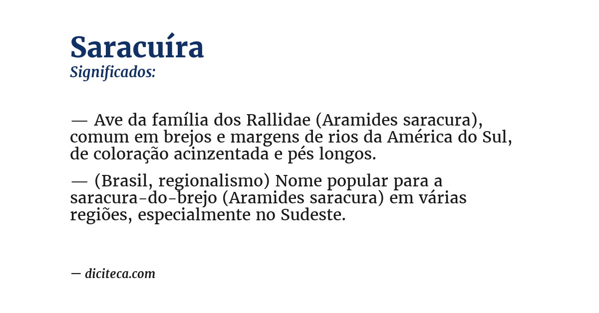 Significado de saracuíra