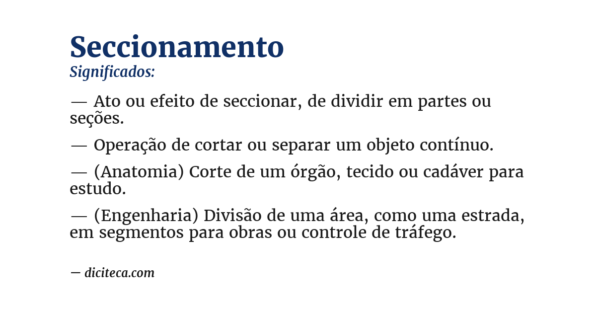 Significado de seccionamento