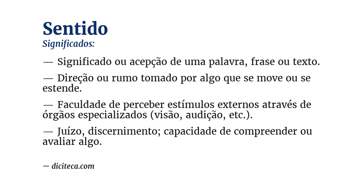 Significado de sentido