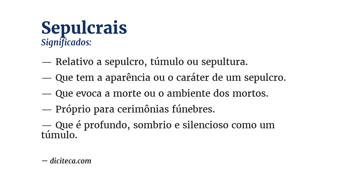Significado de sepulcrais