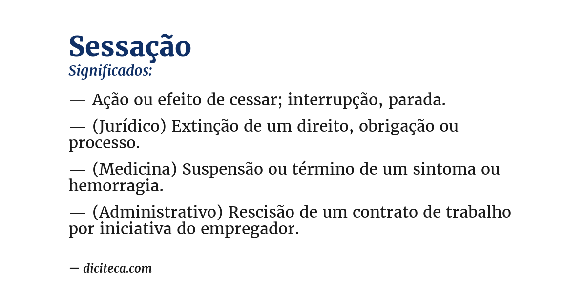 Significado de sessação
