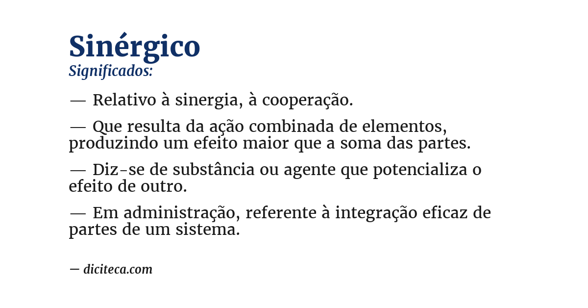 Significado de sinérgico