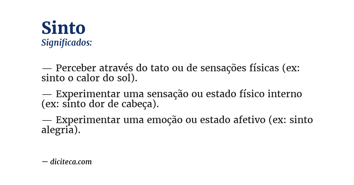 Significado de sinto