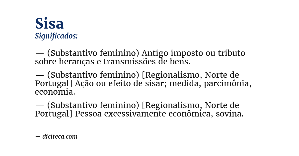 Significado de sisa