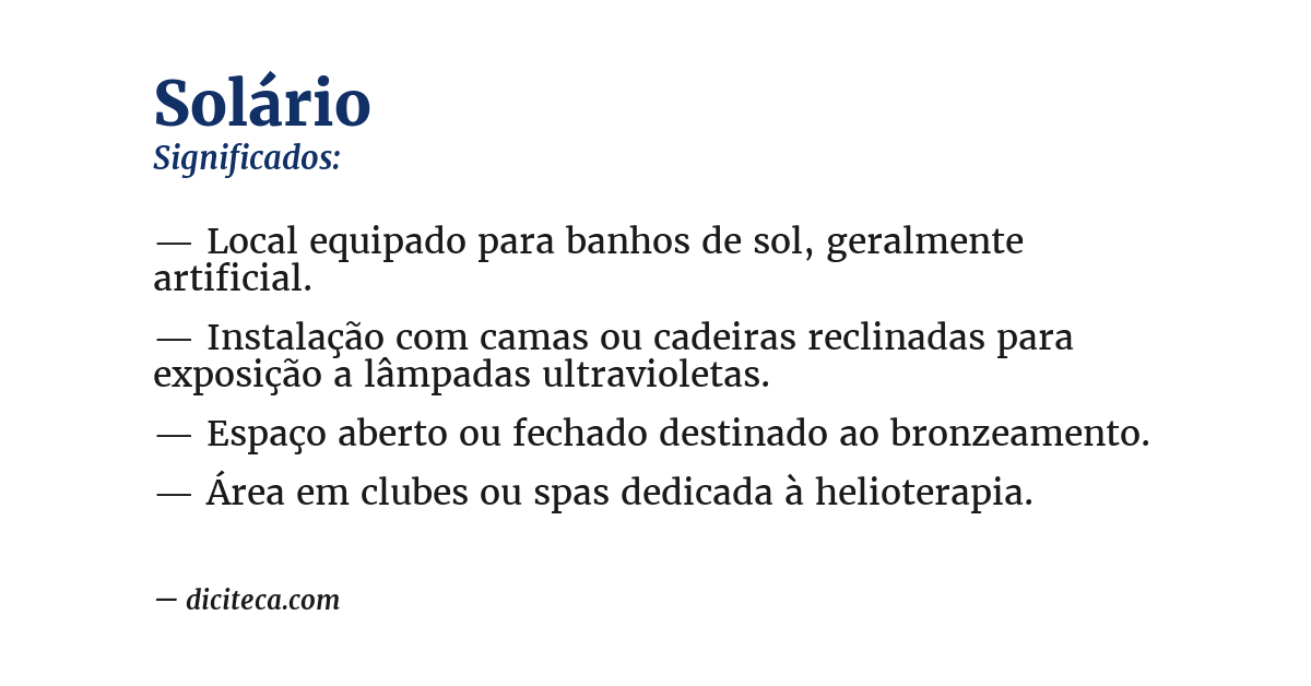 Significado de solário