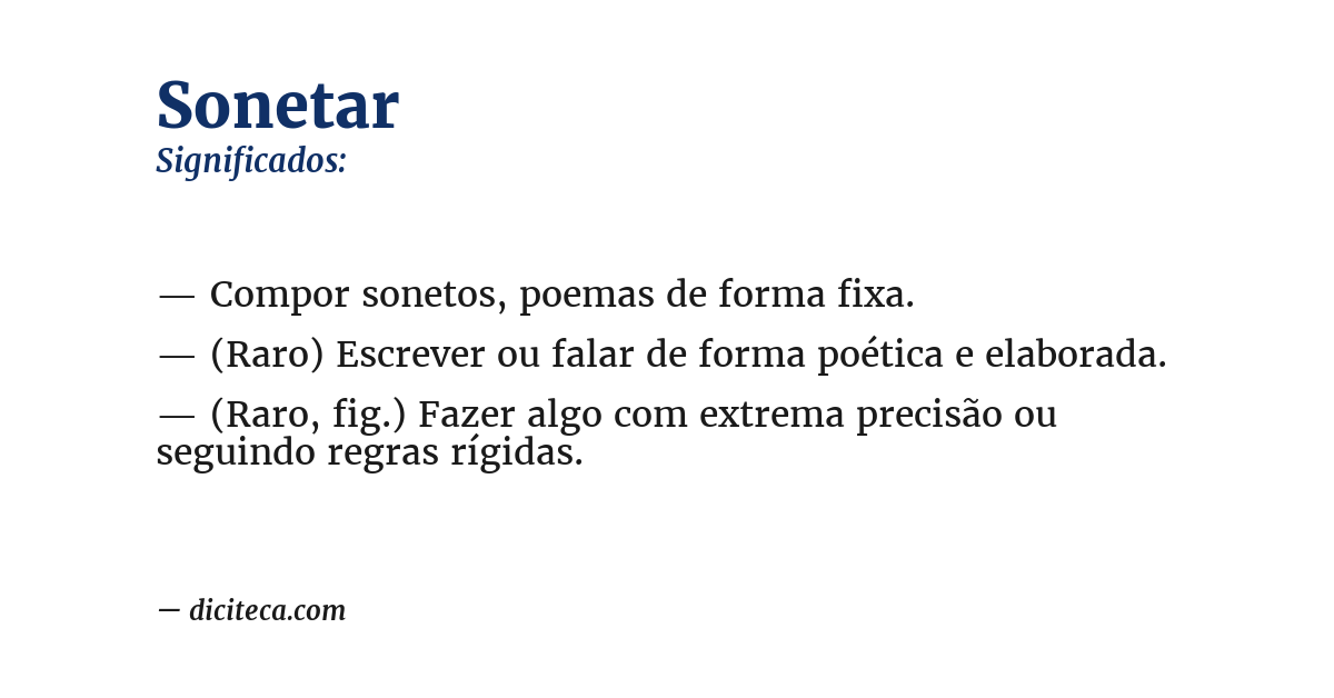 Significado de sonetar