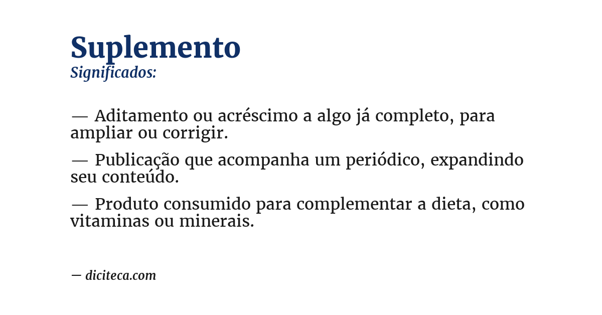 Significado de suplemento