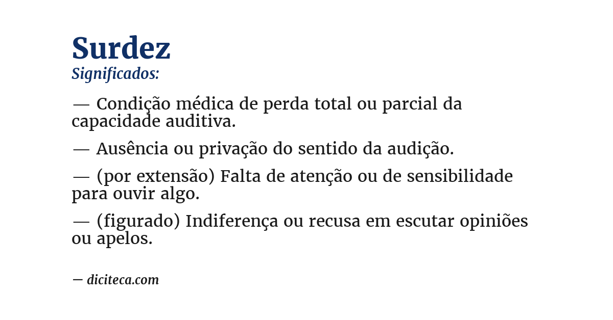 Significado de surdez