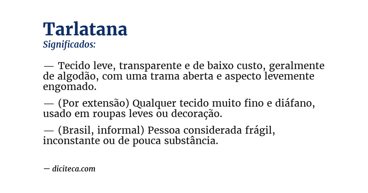 Significado de tarlatana