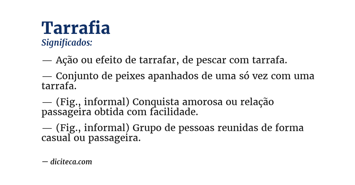 Significado de tarrafia