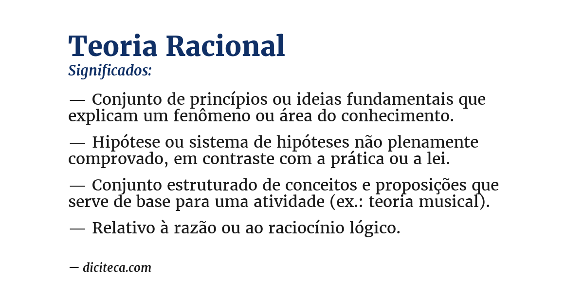 Significado de teoria racional