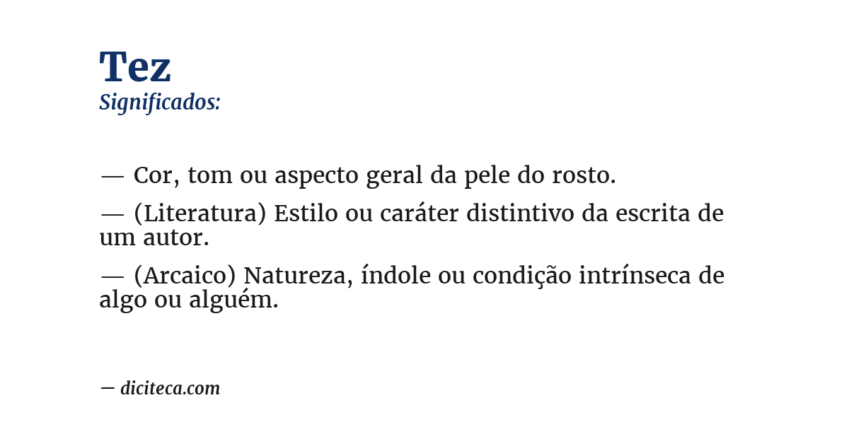 Significado de tez