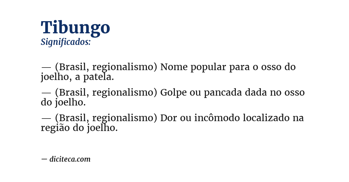 Significado de tibungo