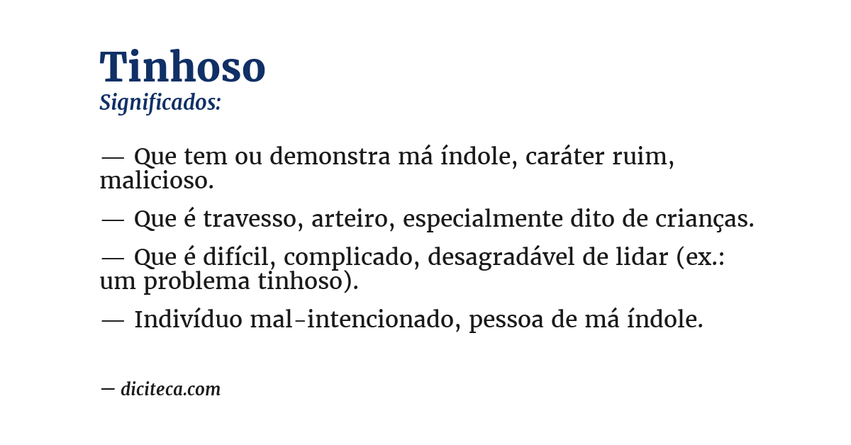 Significado de tinhoso