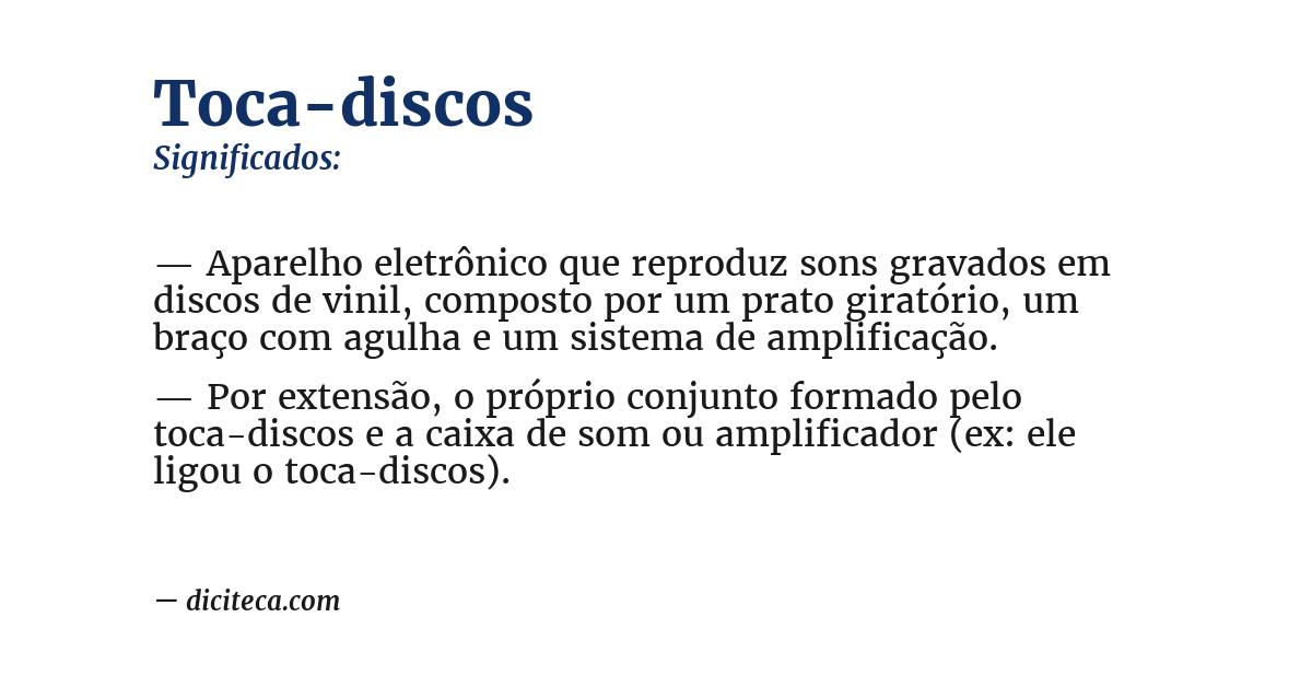 Significado de toca-discos