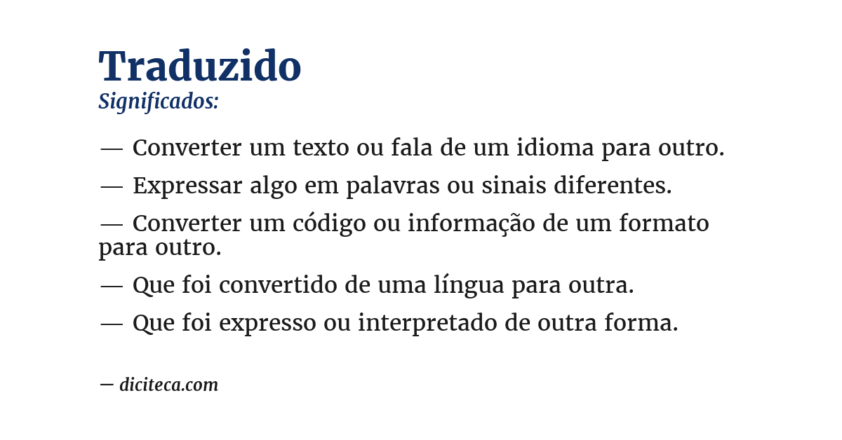 Significado de traduzido