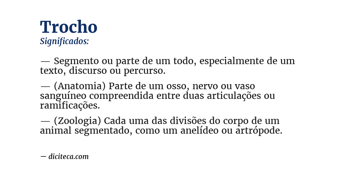 Significado de trocho