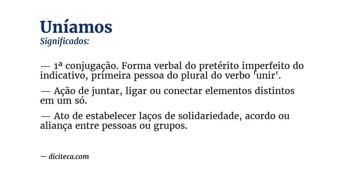 Significado de uníamos