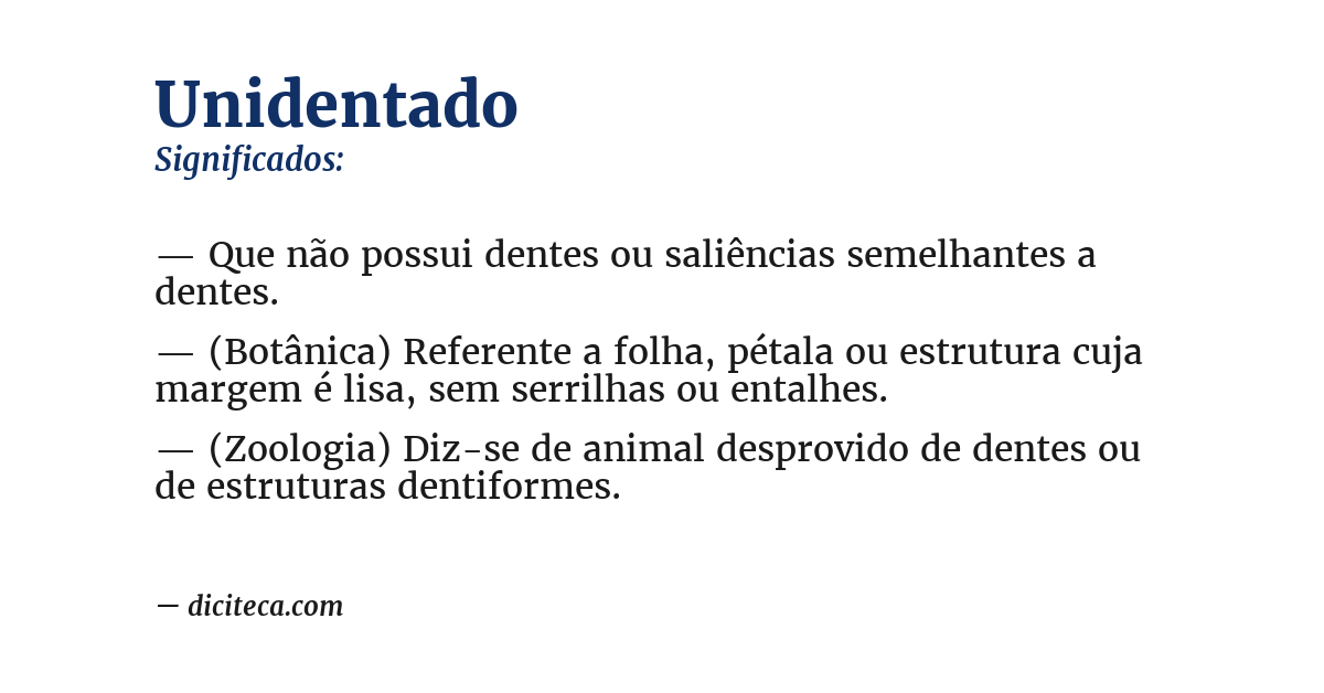 Significado de unidentado