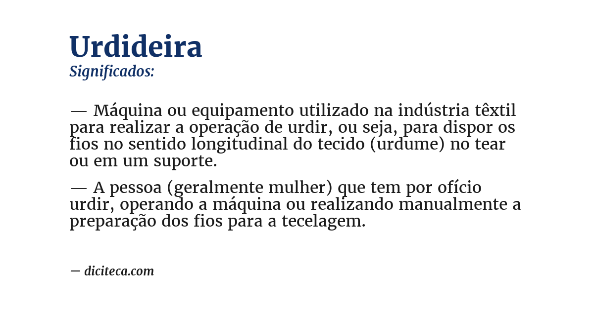 Significado de urdideira