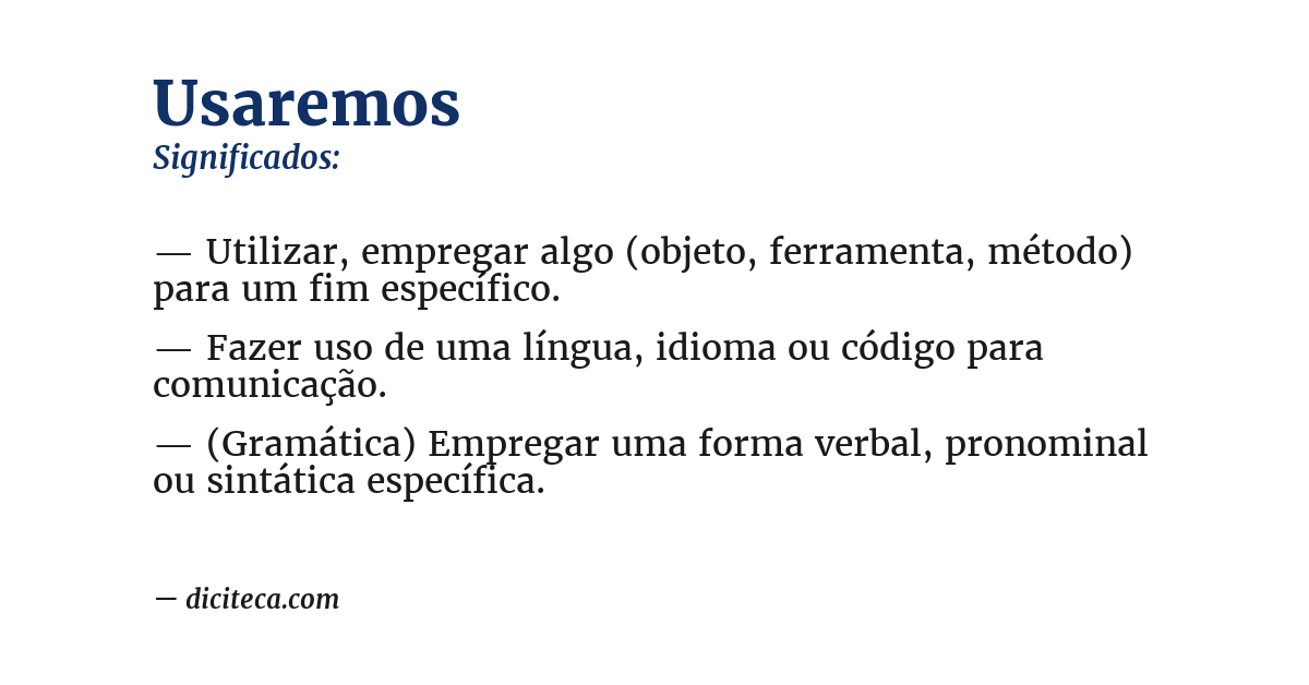 Significado de usaremos
