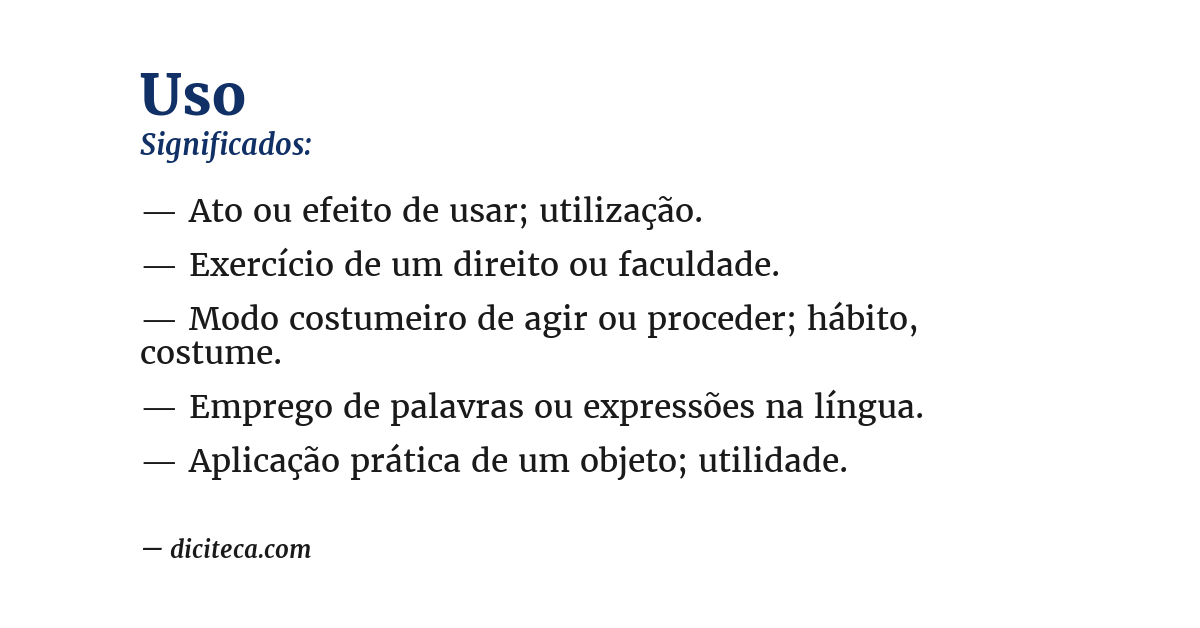 Significado de uso