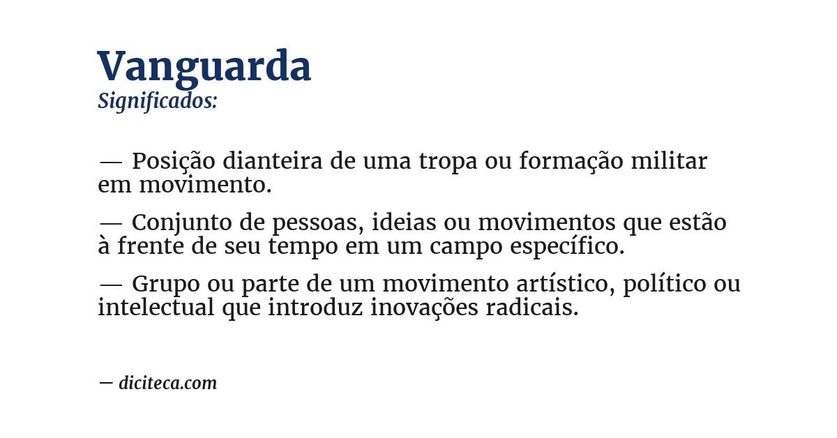 Significado de vanguarda