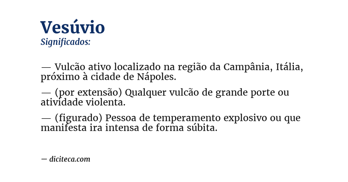 Significado de vesúvio