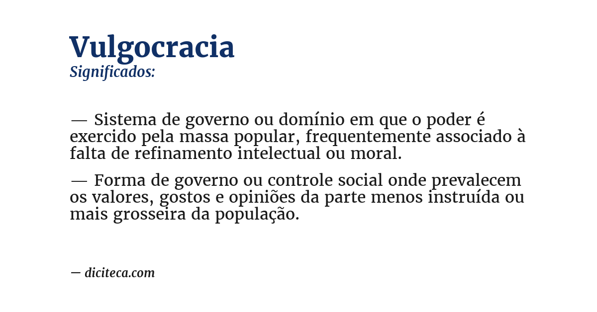 Significado de vulgocracia