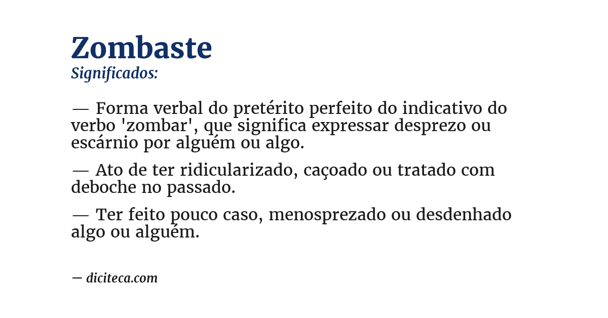 Significado de zombaste