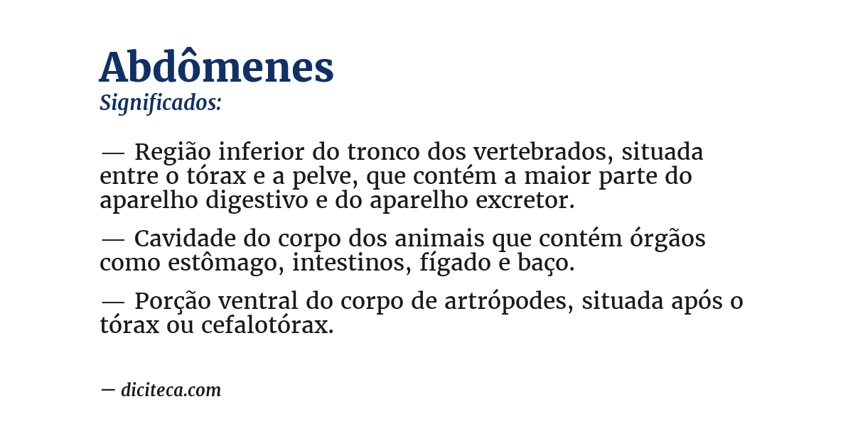 Significado de abdômenes