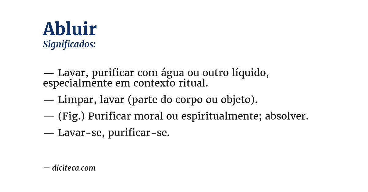 Significado de abluir