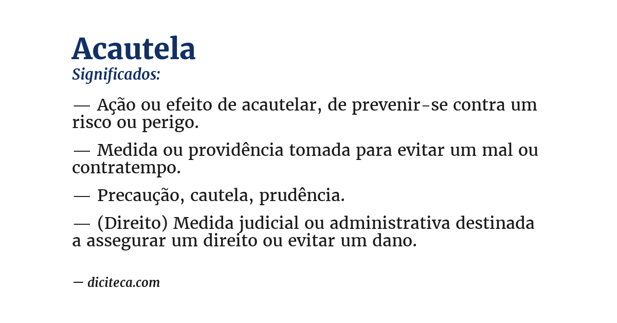 Significado de acautela