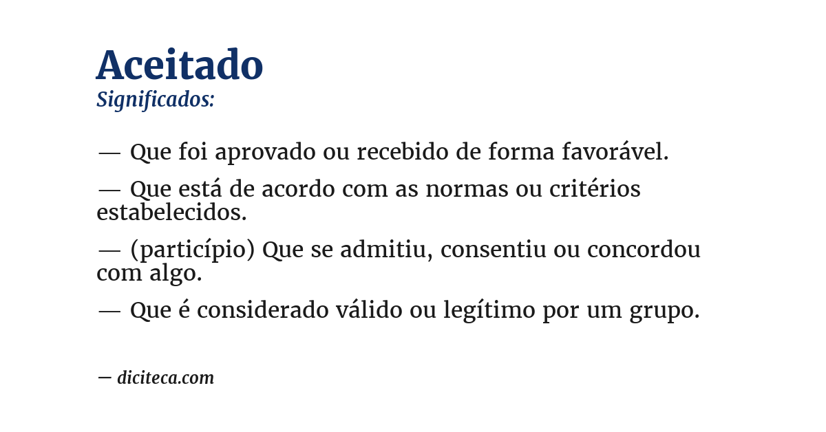 Significado de aceitado