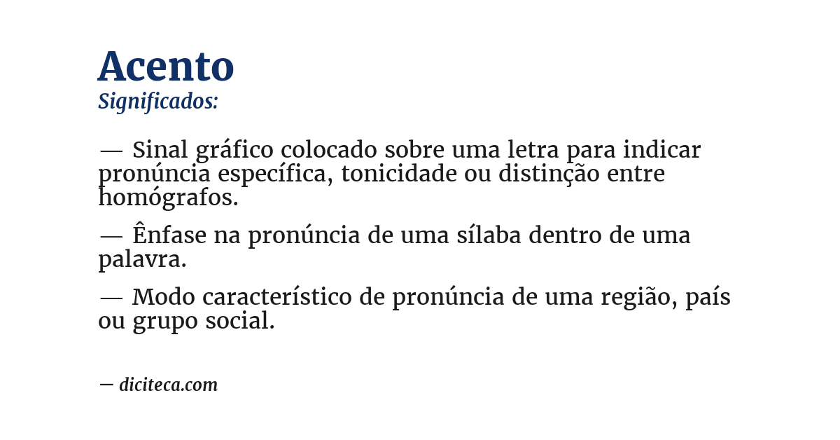 Significado de acento