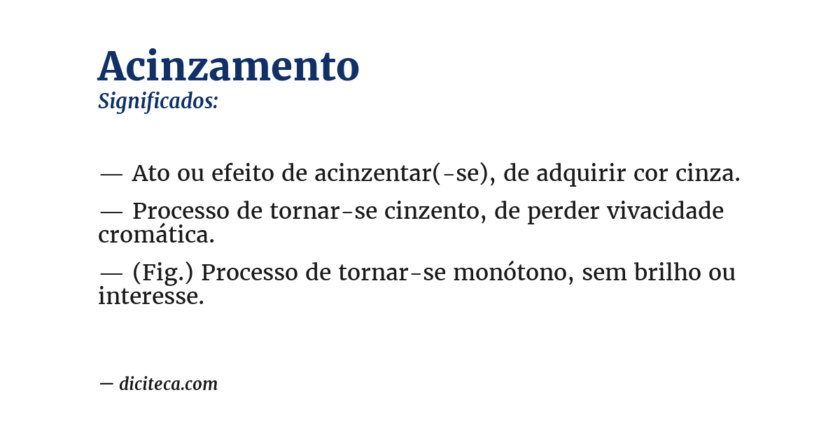 Significado de acinzamento