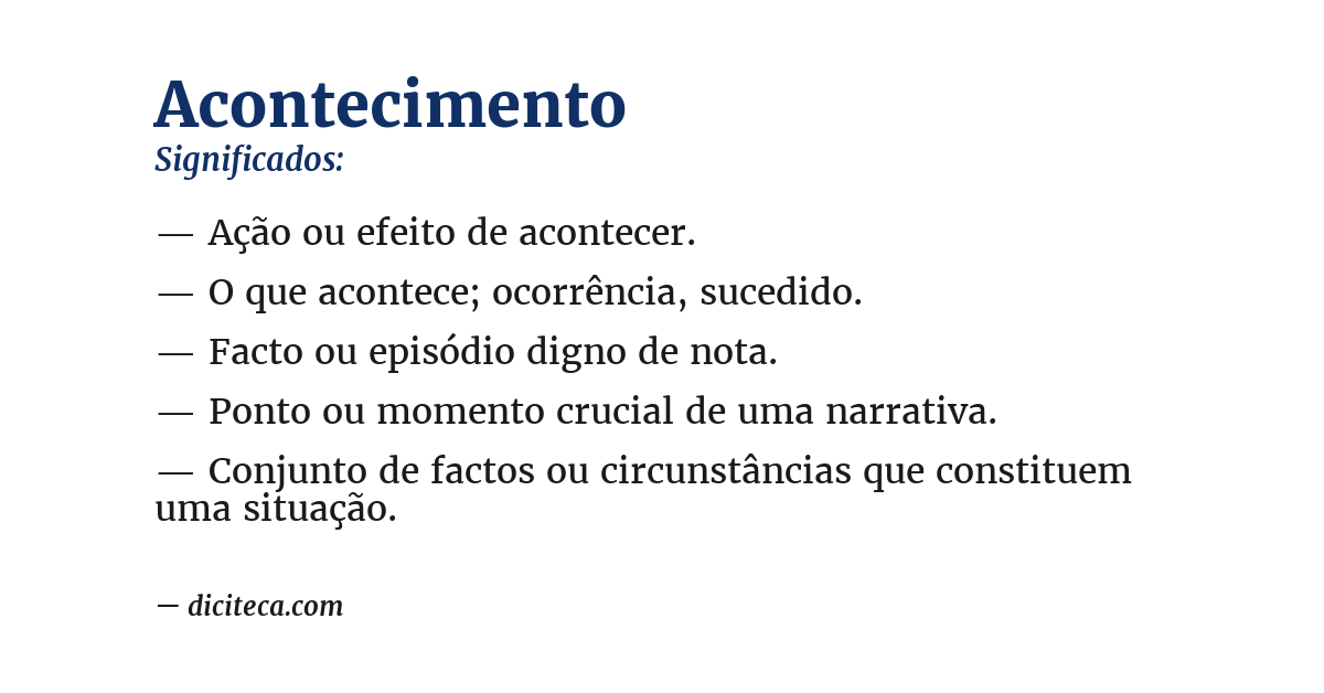 Significado de acontecimento