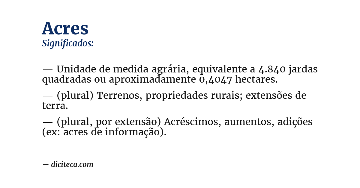 Significado de acres