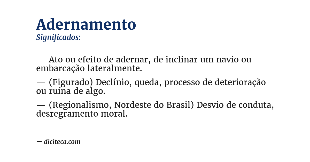 Significado de adernamento