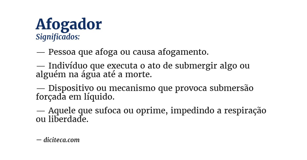 Significado de afogador