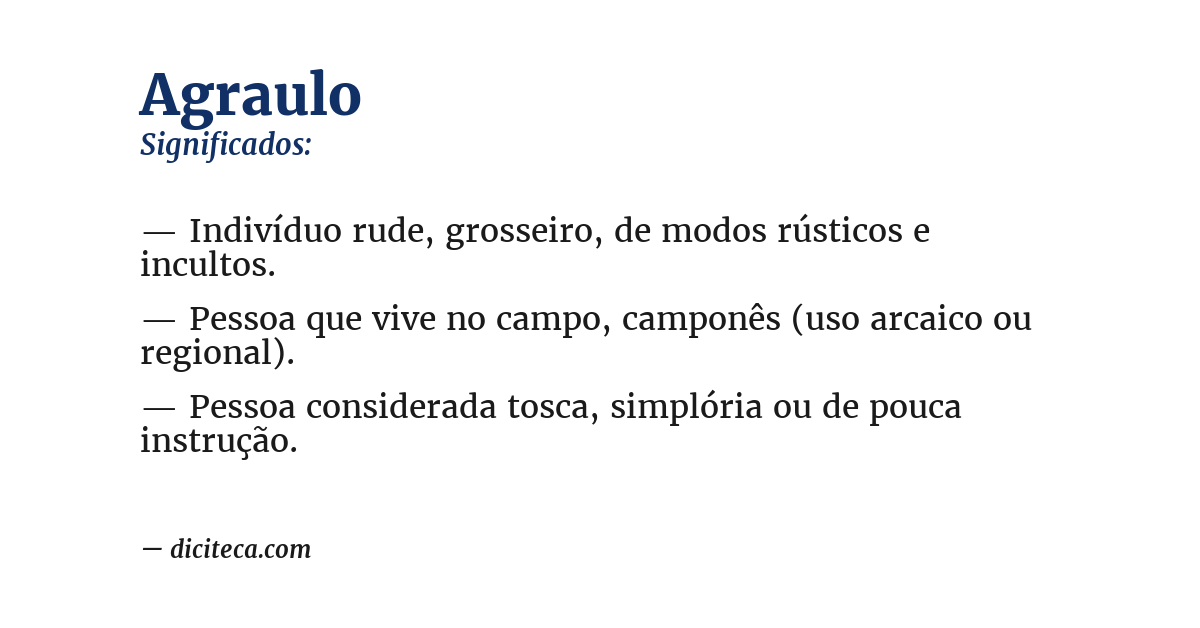 Significado de agraulo